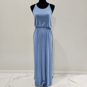 ICON Baby Blue Sleeveless Adjustable Straps Maxi Sundress